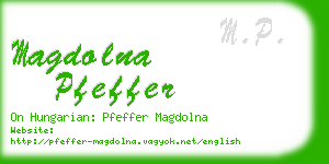 magdolna pfeffer business card